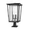 Z-Lite Seoul 3 Light Outdoor Pier Mounted Fixture, Oil Rubbed Bronze & Clear 571PHXLR-533PM-ORB - alternate 4